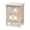 Baxton Studio Celia White-Washed Wood and Mirror 2-Drawer Quatrefoil Nightstand 162-10263 - alternate 1